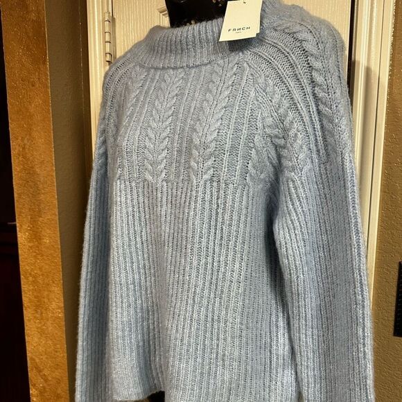 FRNCH Paris Sweater Frnch Paris Bow Back Cable Knit Sweater Size M L NWT - Picture 5 of 16